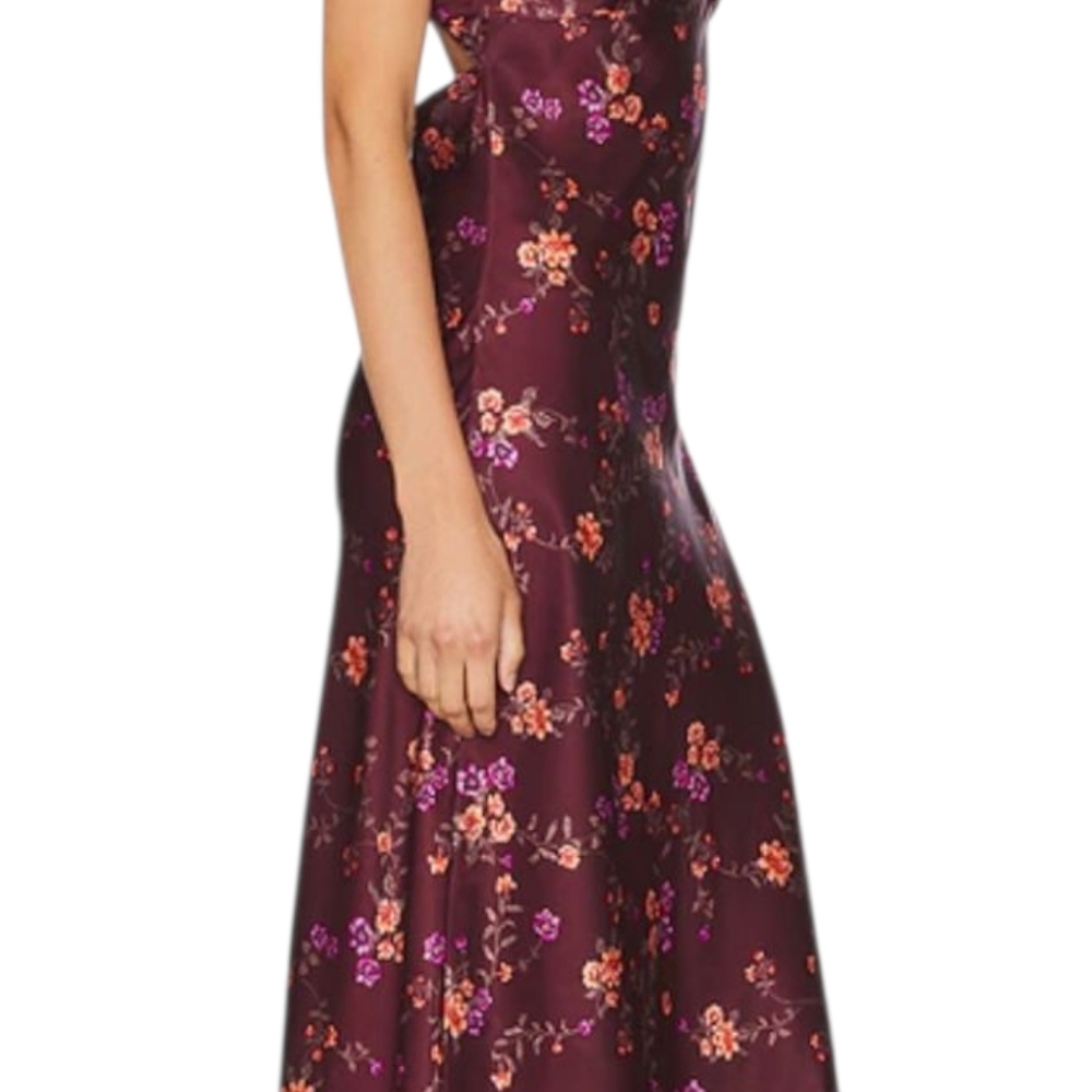 Free People Butterfly Babe Satin Like, Lace Trim Maxi Dress Size Large NWT - Picture 10 of 11